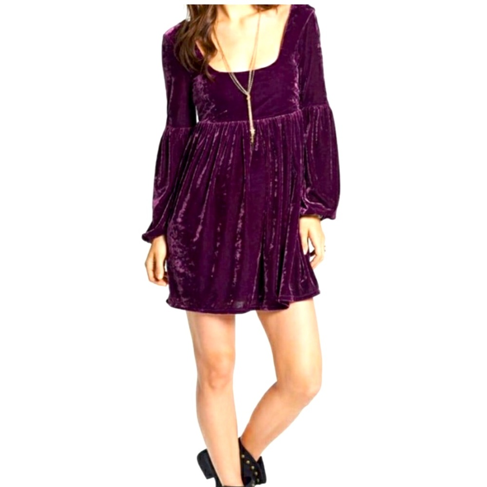 Free People Oh So Easy Velvet Babydoll Dress Size Large